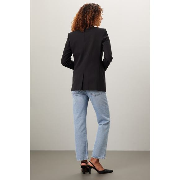 Derek Lam 10 Crosby Walter Blazer Black Gold Buttons Double Breasted Sz 4 - Picture 2 of 14